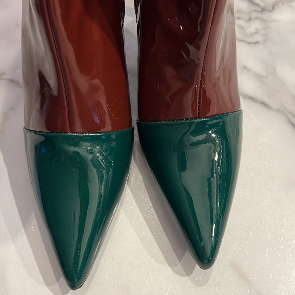 burgundy and green mid calf size 38 awesome boots - Picture 8 of 8